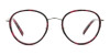 Retro Silver & Red Circular Glasses  