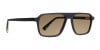 matte grey rectangular full rim brown tinted sunglasses frames