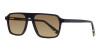 matte grey rectangular full rim brown tinted sunglasses frames