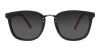Wood Black Frame Square Sunglasses with Grey Tint
