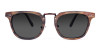 Wood Tortoiseshell Square Sunglasses and Grey Tint