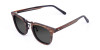 Wood Tortoiseshell Square Sunglasses and Grey Tint