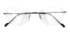 Gunmetal Rimless Cat Eye Glasses 