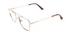 Lightweight Brown and Rose Gold Wire Frame Glasses Men Women  