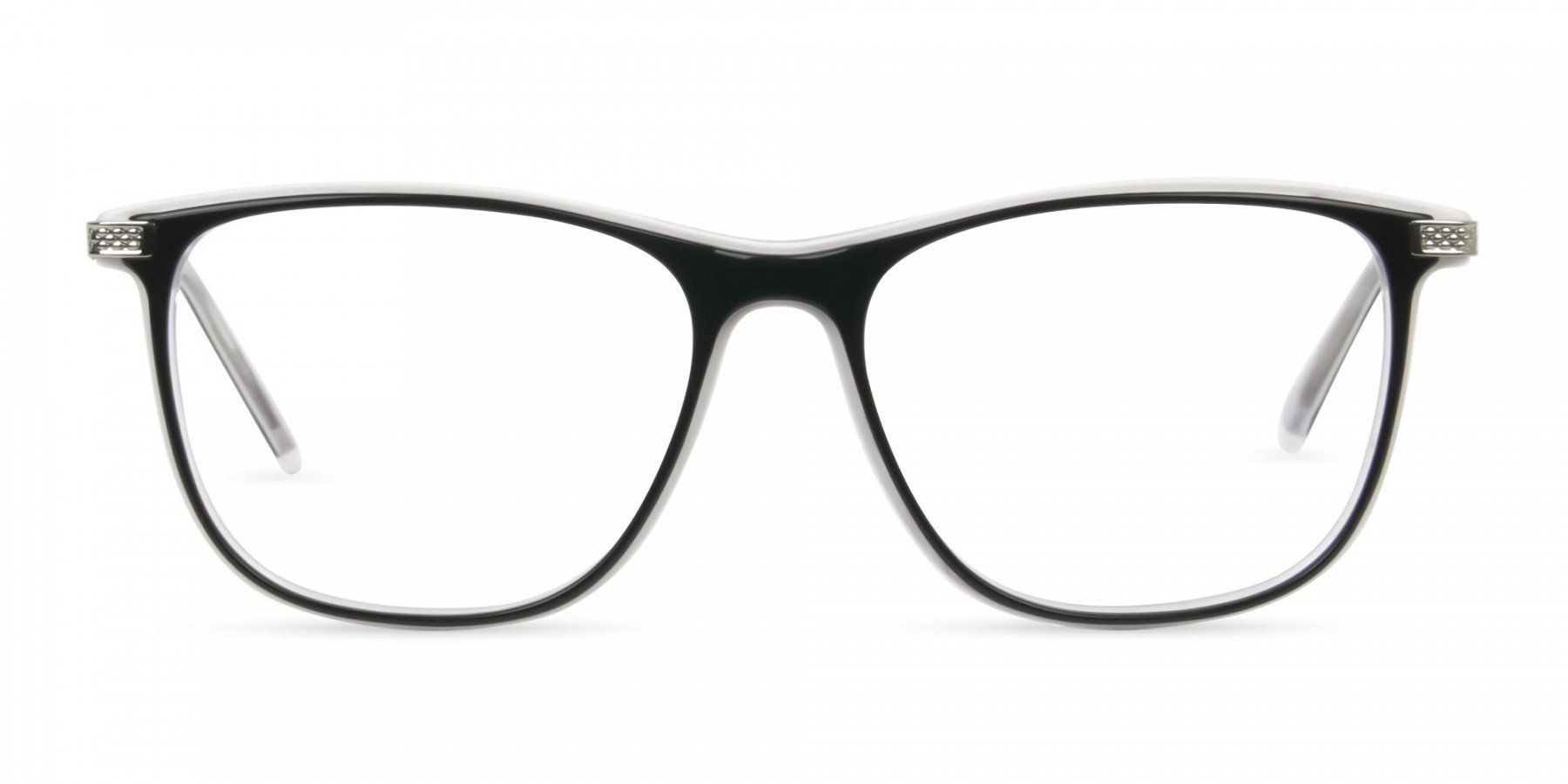 Black-and-White-Rectangular-Wayfarer-Glasses - 1