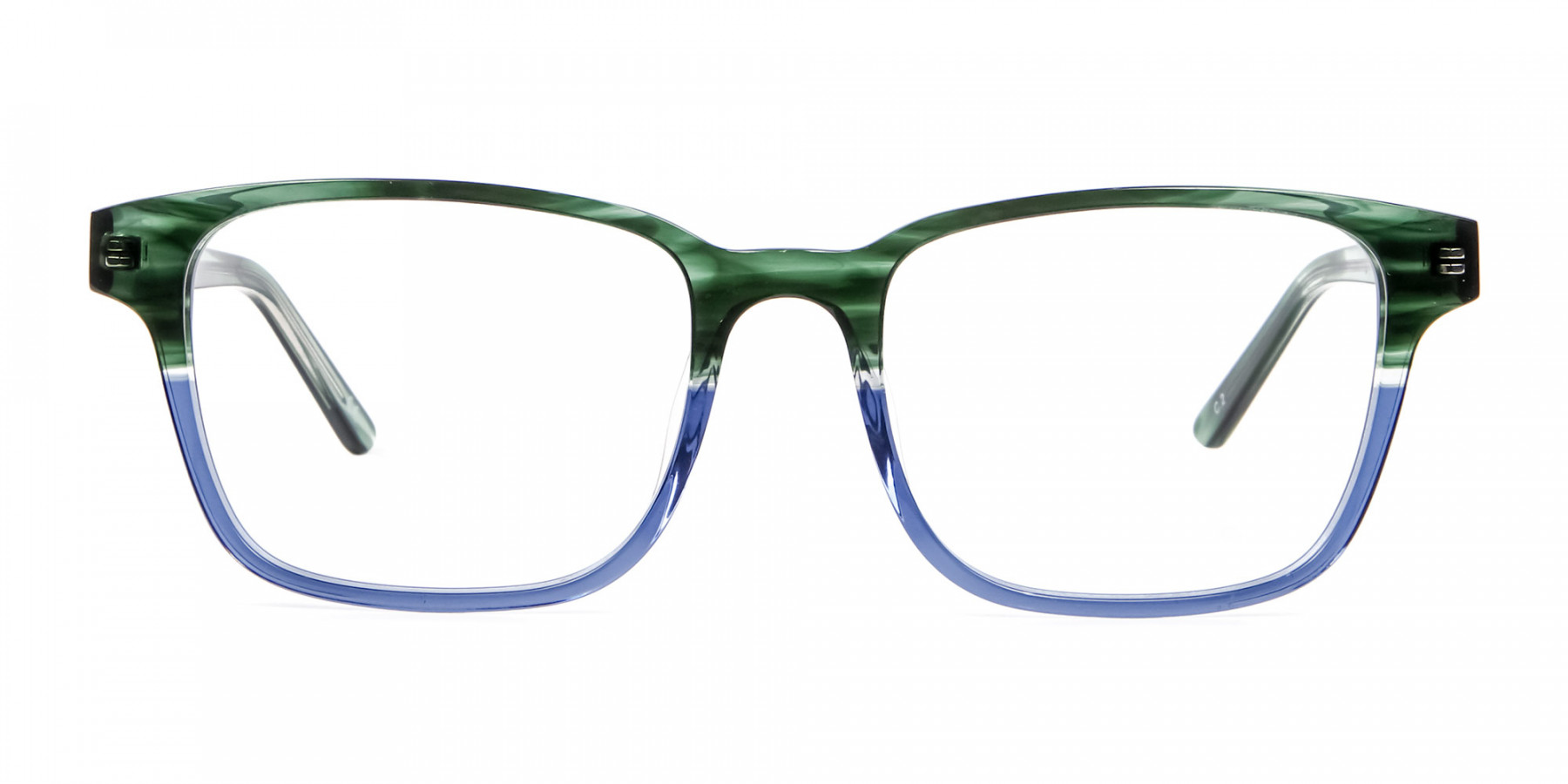 Green & Blue Rectangular Glasses