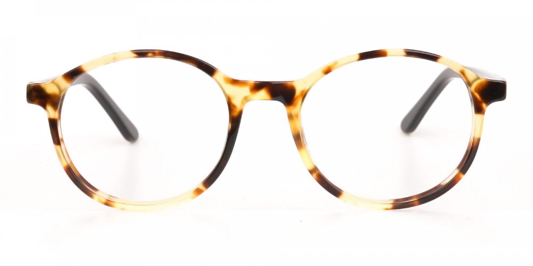Tortoise and Black Round Eyeglasses Frame Unisex-1