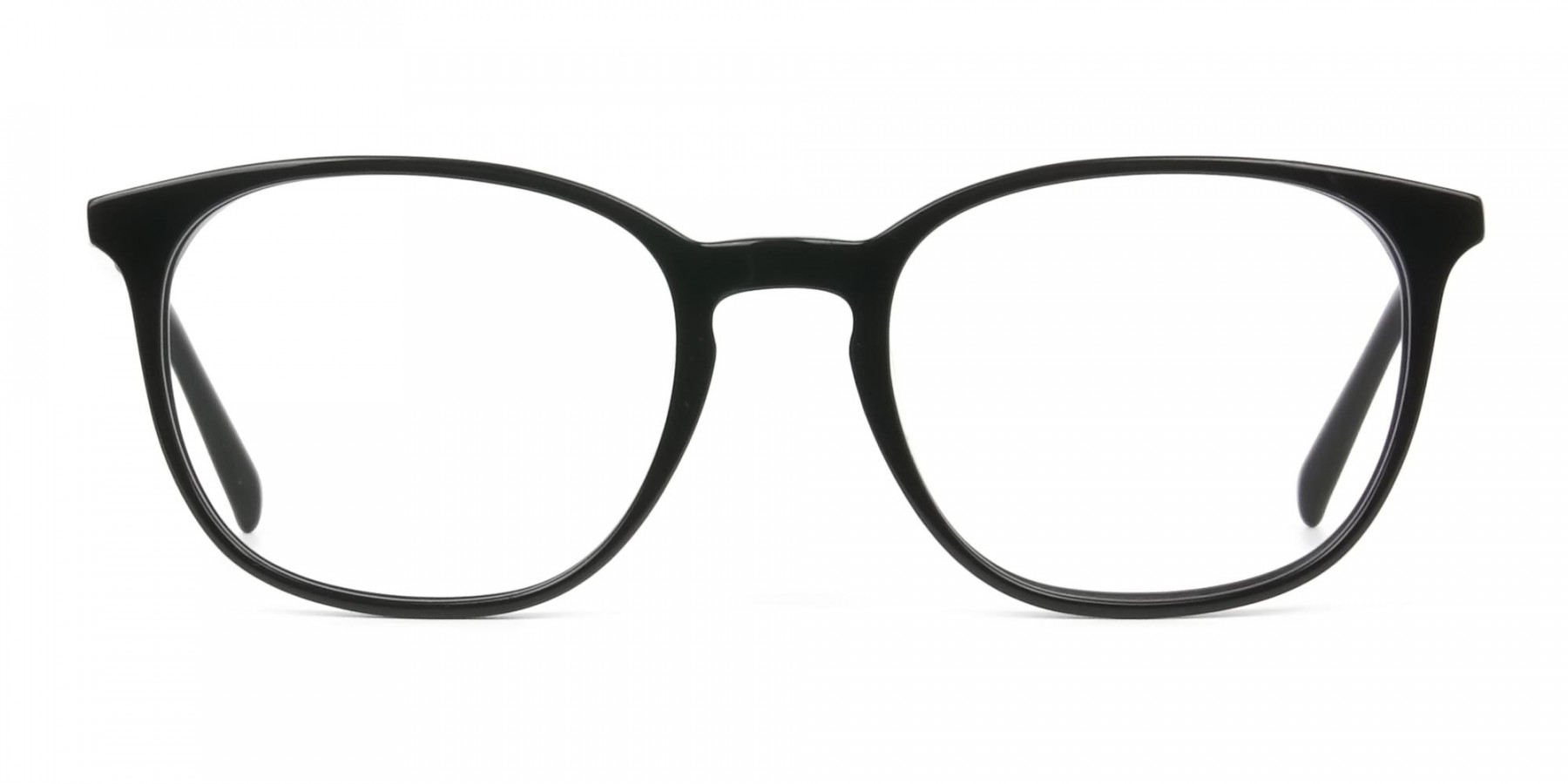 Black Wayfarer Glasses Thin Frame - 1