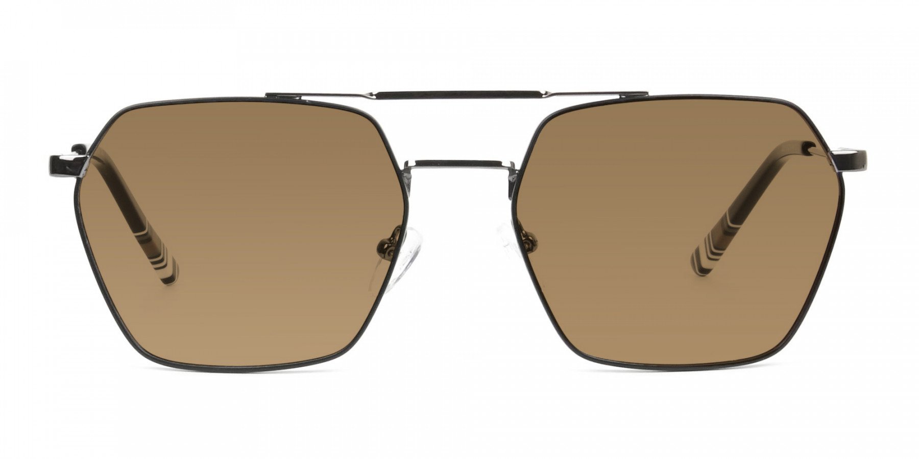 gunmetal-black-geometric-dark-brown-tinted-aviator-sunglasses-1
