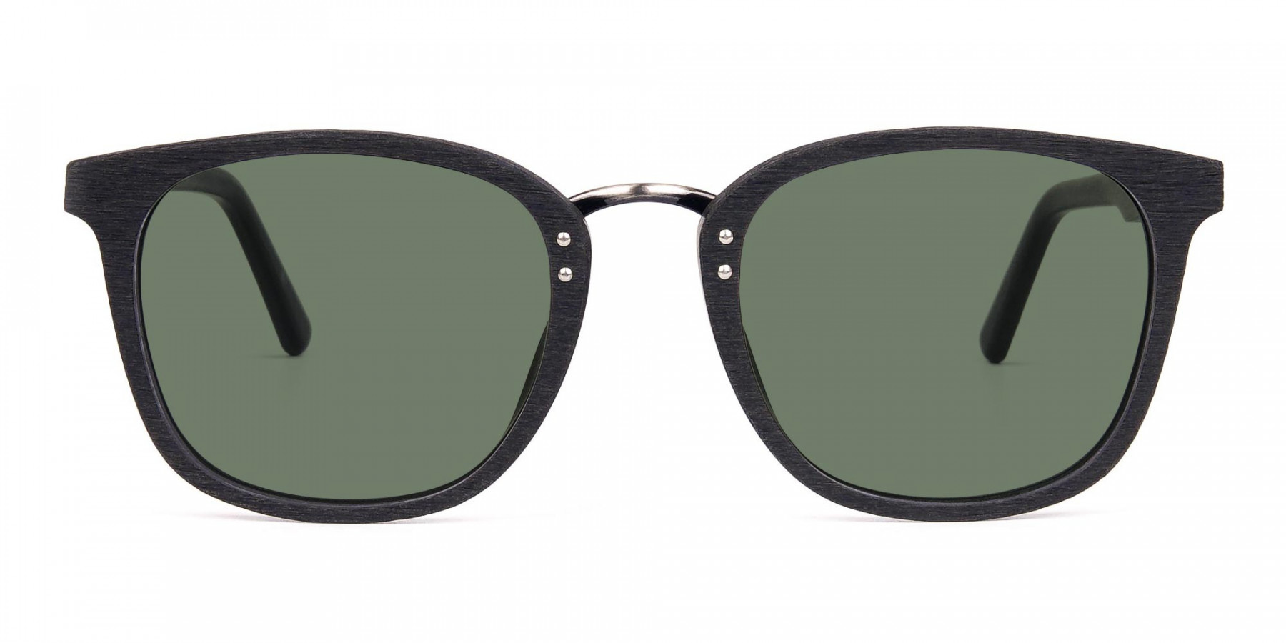 Green-Tint-Square-Shape-Black-Wooden-Sunglasses-1