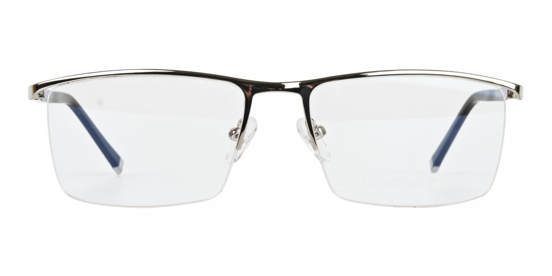 Silver and Black Semi-Rim Glasses-1