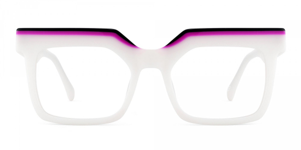 Thick White Frame Glasses