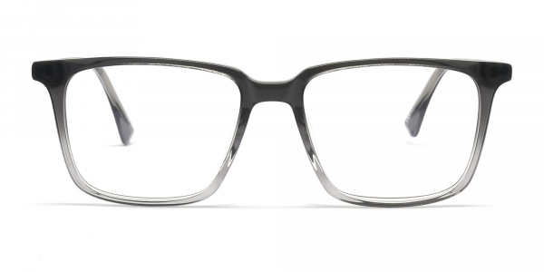 transparent rectangle grey glasses