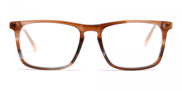 brown clear rectangle glasses