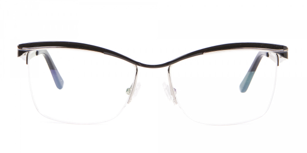 Woman Black Half Rimmed Designer Glasses UK