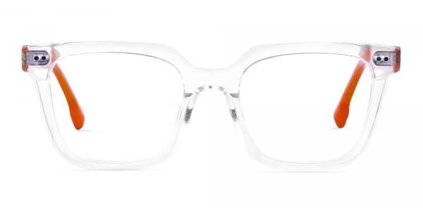 Crystal Clear Wayfarer Glasses Frame