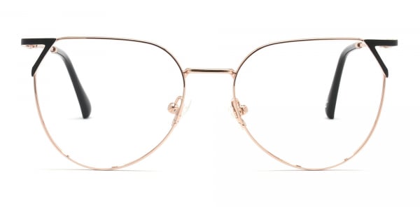 cat eye gold frame glasses
