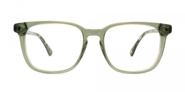 Crystal Smoke Green Square Glasses