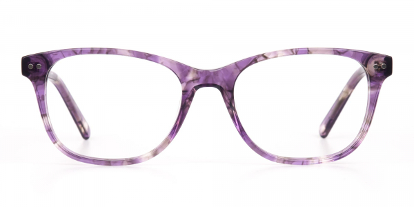 Violet Purple Marble Acetate Rectangle Glasses
