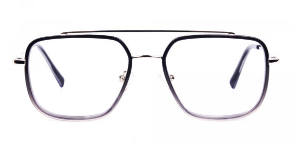 Black and Grey Aviator Glasses