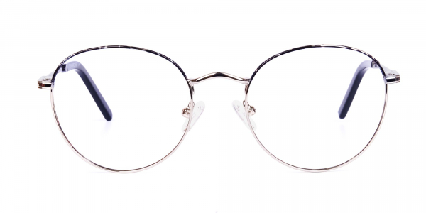 Silver and Marble Tortoise Shell Round Glasses