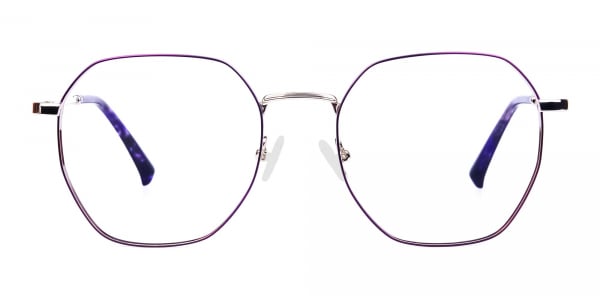 Dark Violet and Silver Geometric Glasses