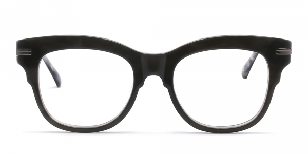 Grey cat eye glasses