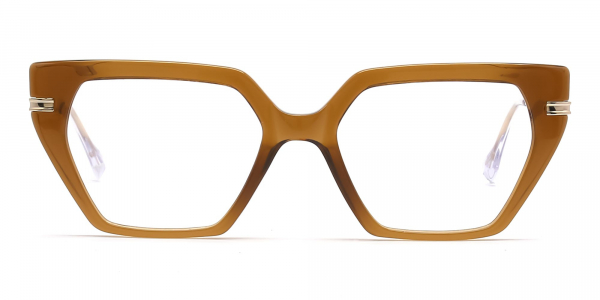brown thick frame cat eye glasses