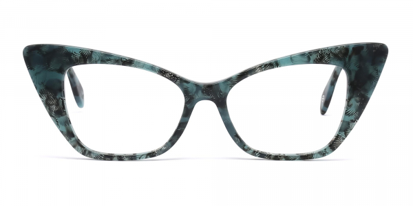 Retro Green Thick Cat Eye Glasses