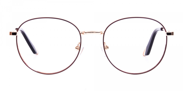 Stylish Brown and Gold Round Glasses