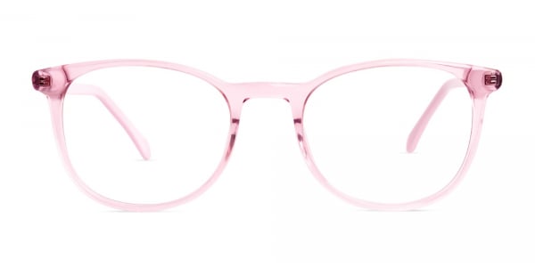 Crystal and transparent blossom Pink Round Glasses Frames
