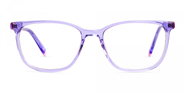 Crystal Light Purple Wayfarer and Rectangular Glasses Frames