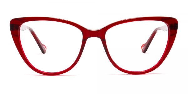 red cat eye reading glasses