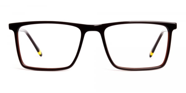 classic dark brown full rim rectangular glasses frames
