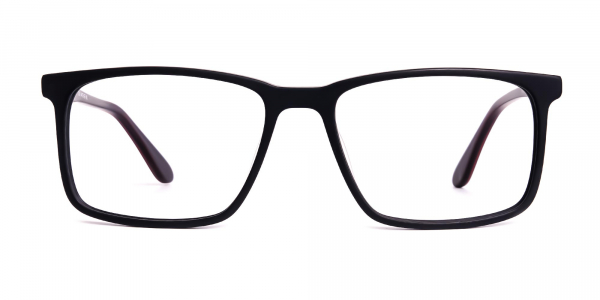 classic matte black full rim rectangular glasses frames-1