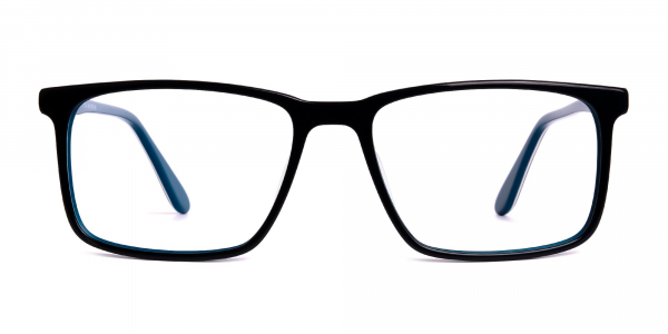 black teal full rim rectangular glasses frames