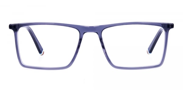 Rectangle Crystal Grey Eyeglass Frames
