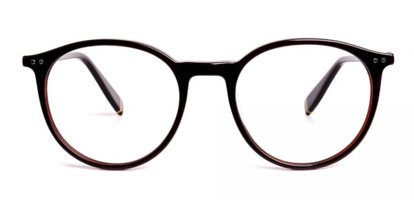 dark brown round full rim glasses frames