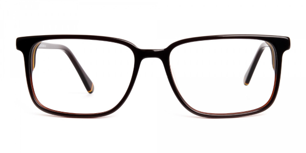 brown thick design rectangular glasses frames