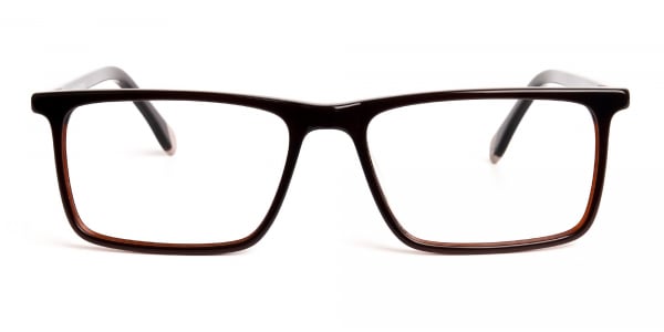 rectangular brown glasses frames