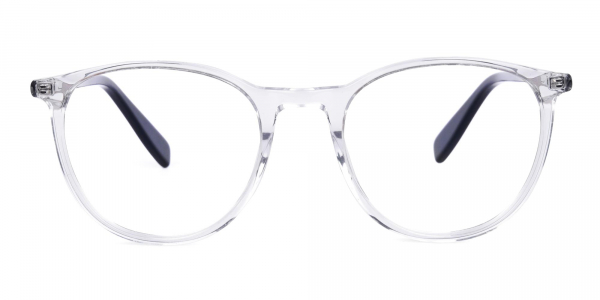 Crystal Clear Rouand Fully Rim Glasses