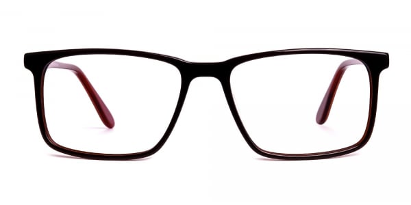 designer dark brown full rim rectangular glasses frames