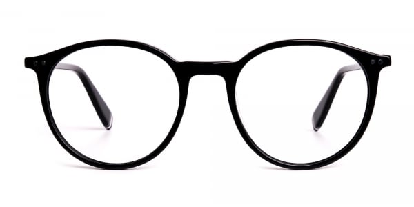 shiny black round glasses frames