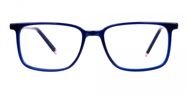Blue Rimmed Rectangular Glasses