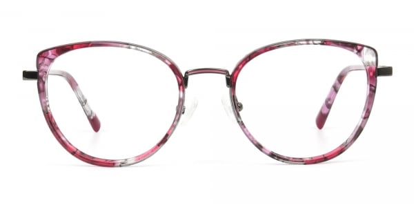 Red Tortoise Cat Eye Glasses in Round  