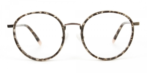 High Nose Bridge Glasses in Tortoiseshell Round Frame 