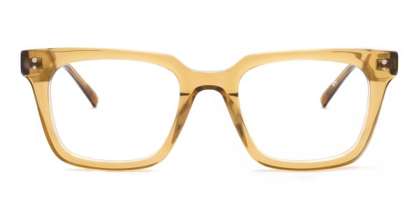 brown square eyeglasses
