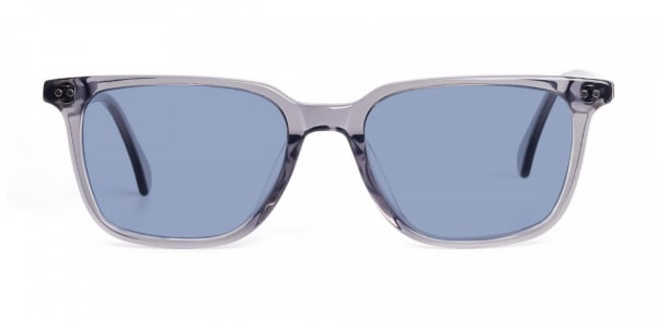 Grey Frame Glasses With Blue Tinted Lenses-1
