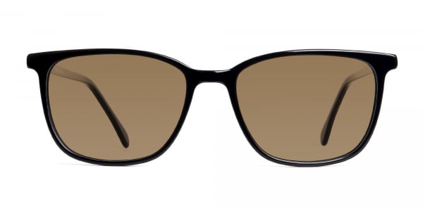black wayfarer rectangular dark brown tinted sunglasses frames