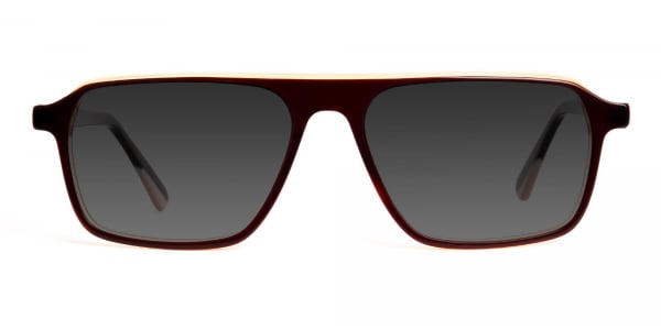 Brown Gradient Aviator Sunglasses